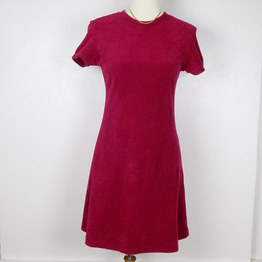 vintage guess jeans velour mini dress